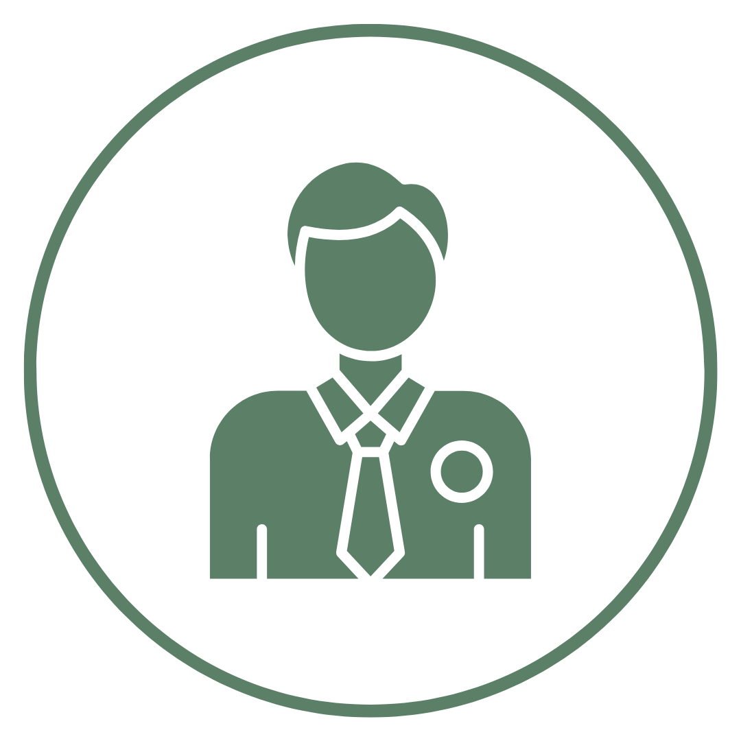 Icon of person in a tie representing job candidates