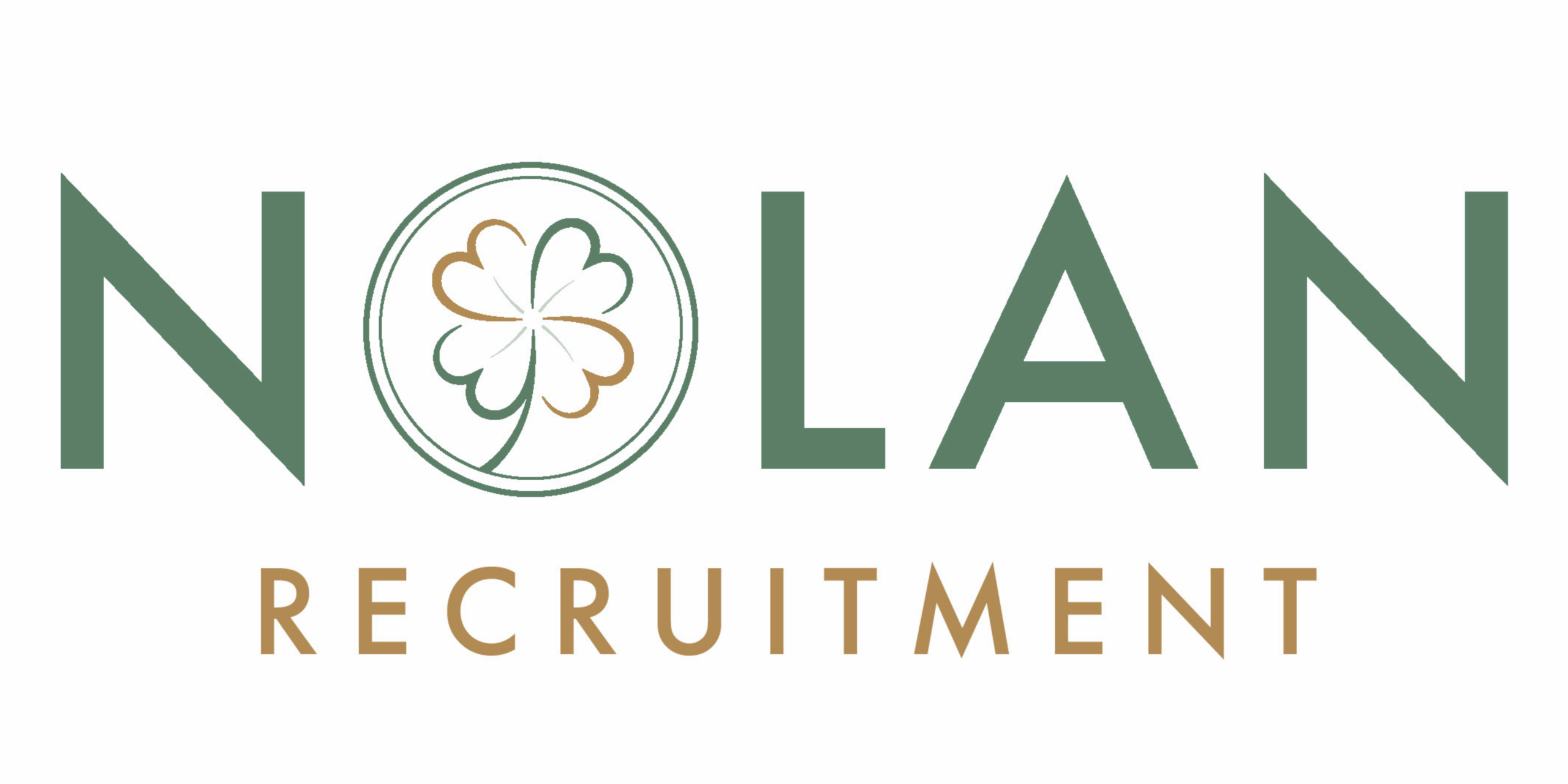 Nolan Recruitment logo with clover inside the letter O