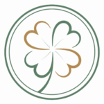 Nolan Recruitment four-leaf clover logo in gold and sage green