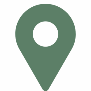 Green icon of a location pin representing local recruitment market knowledge
